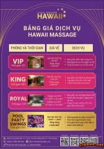 MASSAGE HAWAII CAM KẾT KTV TRẺ ĐỆP TUỔI TỪ 18-23 .GIẢM 30% GIÁ VÉ
